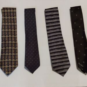 4 Silk Ties, Claybrooke, Gino Pompeii, Stafford, Oscar De La Renta, pre-owned